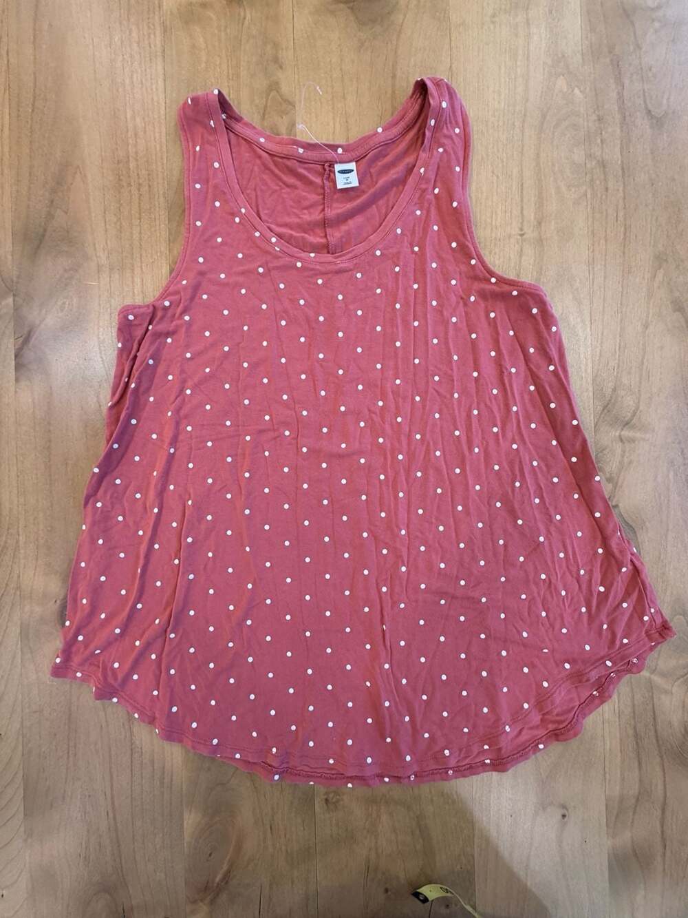 Old Navy Luxe Tank Top Size M Dusty Rose Polka Dot Soft Rayon